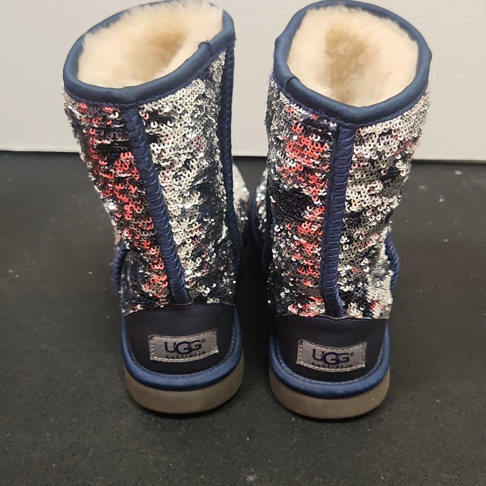 Ugg navy sequin boots size 5